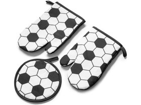Football Oven Gloves with Mat