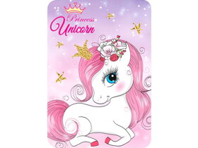 Pink Kids Blanket Unicorn Princess