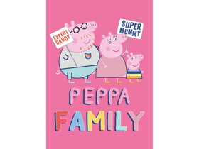 Pink Kids Blanket Peppa Pig Family