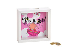 Wooden Money Box for Baby Girl