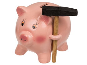 Pink Piggy Money Box with Hammer