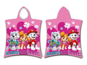 Pink Girls Poncho Paw Patrol