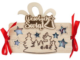 Wooden Money Gift Frame - Wesołych Świąt PL