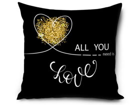 Black Romantic Pillow for Lovers