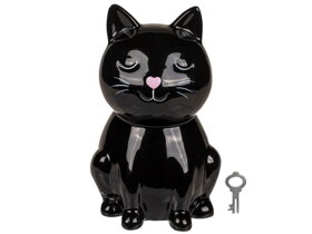 Black Ceramic Cat Money Box