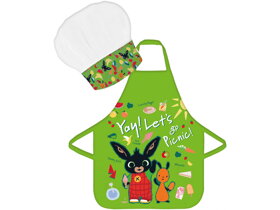 Green Kids’ Apron with Chef Hat Bing