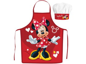 Kids Apron with Chef Hat Minnie Mouse Red Hearts