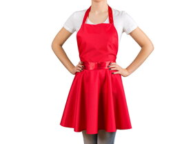 Red Kitchen Apron in the Shape of a Dress