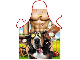 Apron Man with a dog