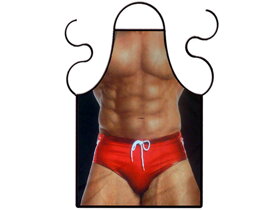 Sexy Man in Swimwear Apron