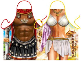 Spartacus and Roman Woman Aprons