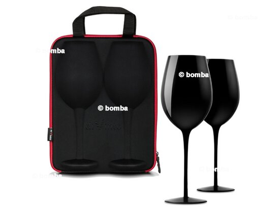 Black Wine Glasses in a Gift Case