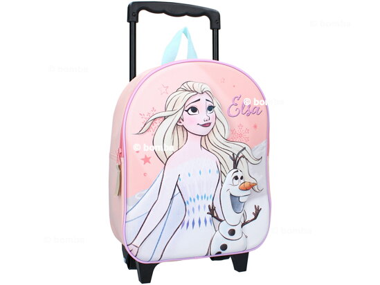 Pink 3D Wheeled Backpack Frozen II