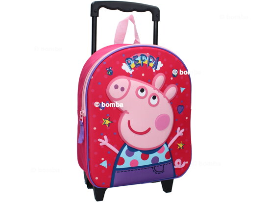 Kids 3D Wheeled Backpack Peppa Pig Friends