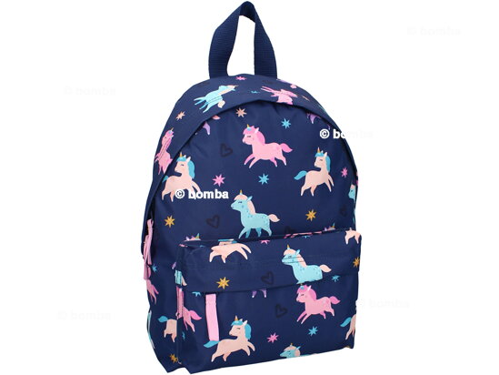 Blue Kids Backpack with Unicorns