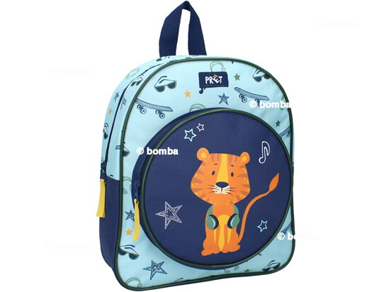 Blue Kids Backpack Lion Stay Silly