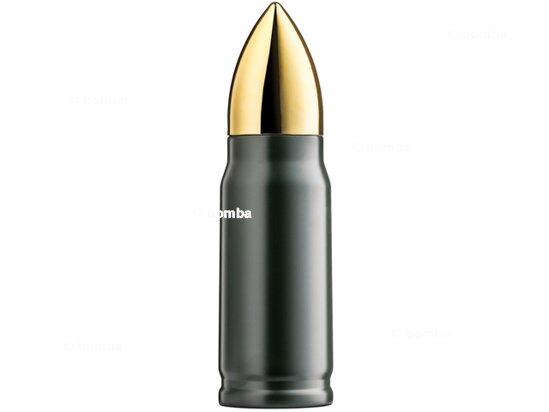 Dark Green Bullet-Shaped Thermos Flask