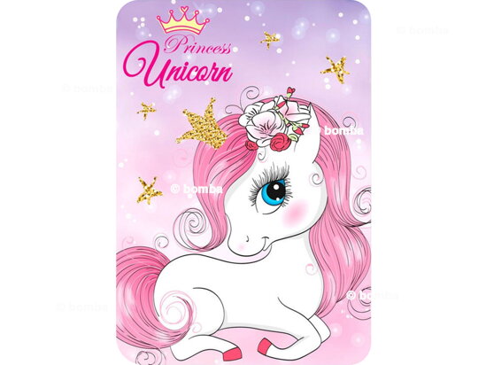 Pink Kids Blanket Unicorn Princess