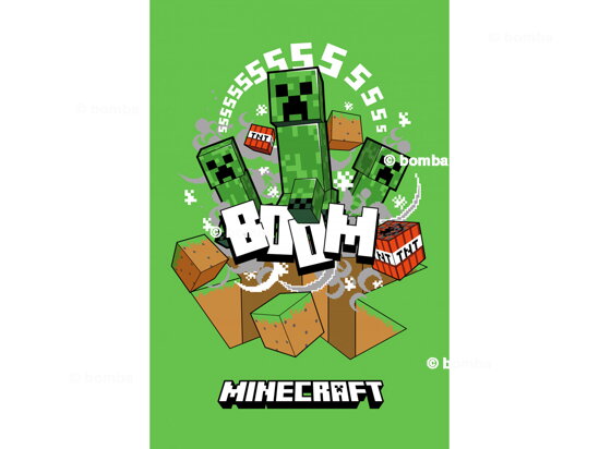 Kids Blanket Minecraft Boom Creeper