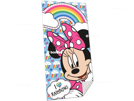 Kids Beach Towel Minnie Mouse Rainbows