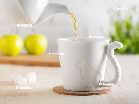 Cat Mug with Tail Handle