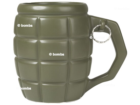 Large Green Grenade Shaped Mug