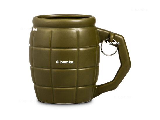 Small Green Grenade Shaped Mug