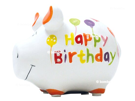 Ceramic Birthday Pig Money Box