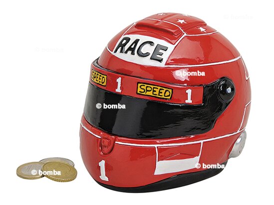Red Motorcycle Helmet Money Box