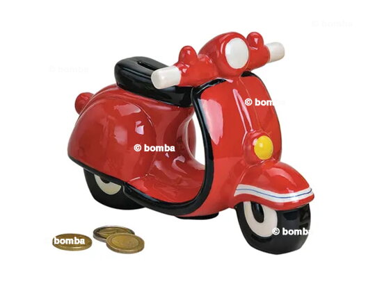 Ceramic Red Motor Scooter Money Box