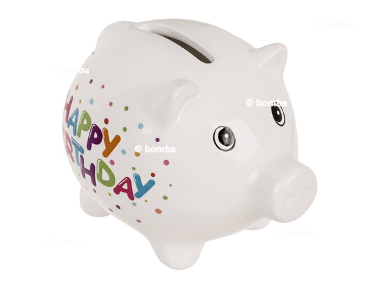 Small Ceramic Birthday Piggy Money Box