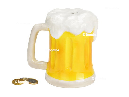 Ceramic Beer Mug Money Box with Foam