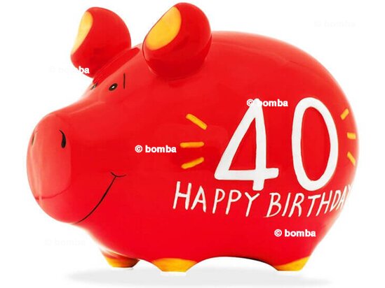 Ceramic Piggy Money Box 40 Years