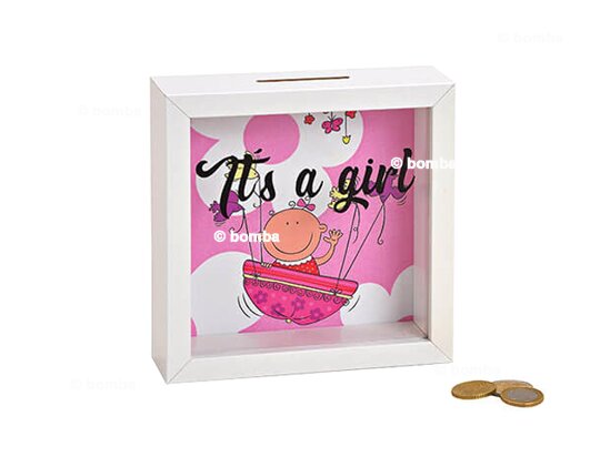 Wooden Money Box for Baby Girl