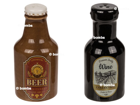 Beer and Wine Salt and Pepper Shakers