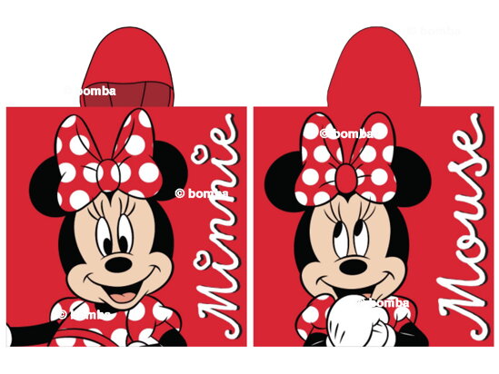 Red Kids Poncho Minnie Mouse