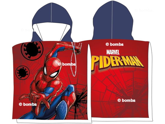 Red Kids Poncho Spiderman