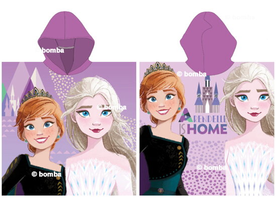 Purple Kids Poncho Frozen II