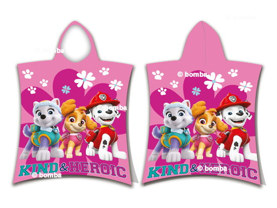 Pink Girls Poncho Paw Patrol