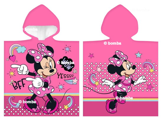 Pink Kids Poncho Minnie Mouse