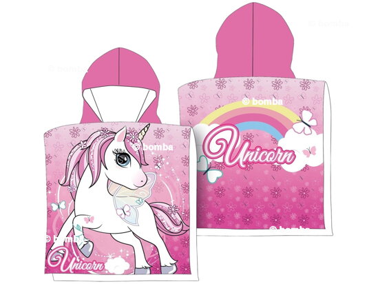 Kids Poncho White Unicorn