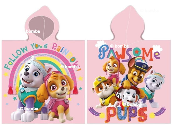 Pink Kids Poncho Paw Patrol