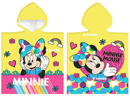 Yellow Kids Poncho Minnie Mouse