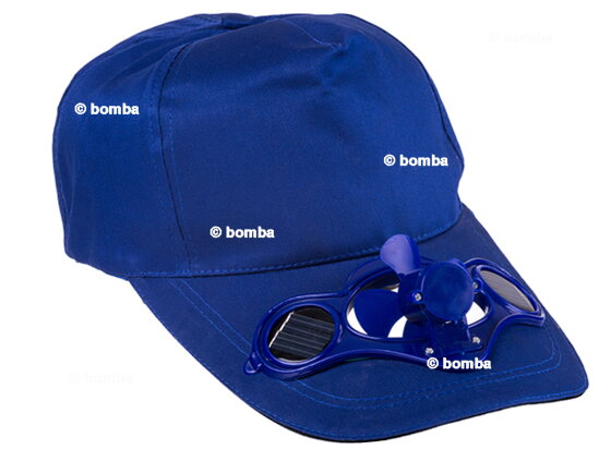 Blue Solar Baseball Cap with Fan