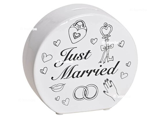 White Round Wedding Money Box