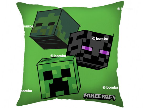 Kids Green Minecraft The Mobs Cushion