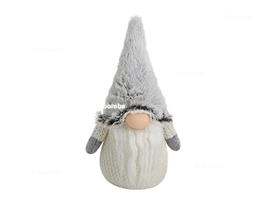 White Christmas Gnome with a Plush Hat
