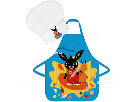 Blue Kids Apron with Chef Hat Bing