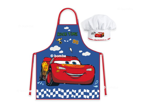 Kids Apron with Chef Hat Cars Race Time