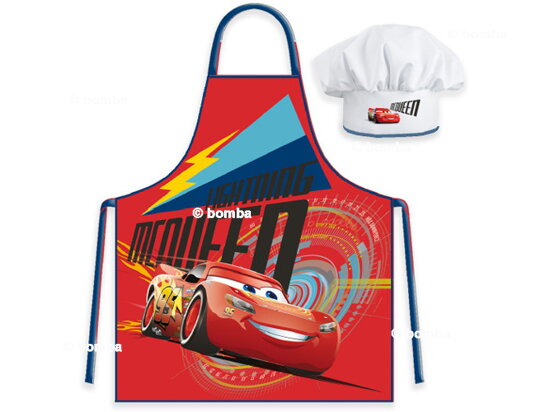 Kids Apron with Chef Hat Cars Lightning